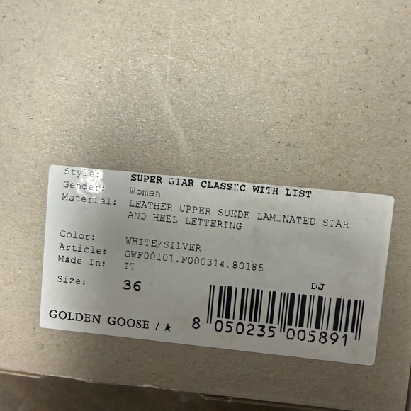 Golden Goose White and Silver Star Sneakers - Picture 15 of 16